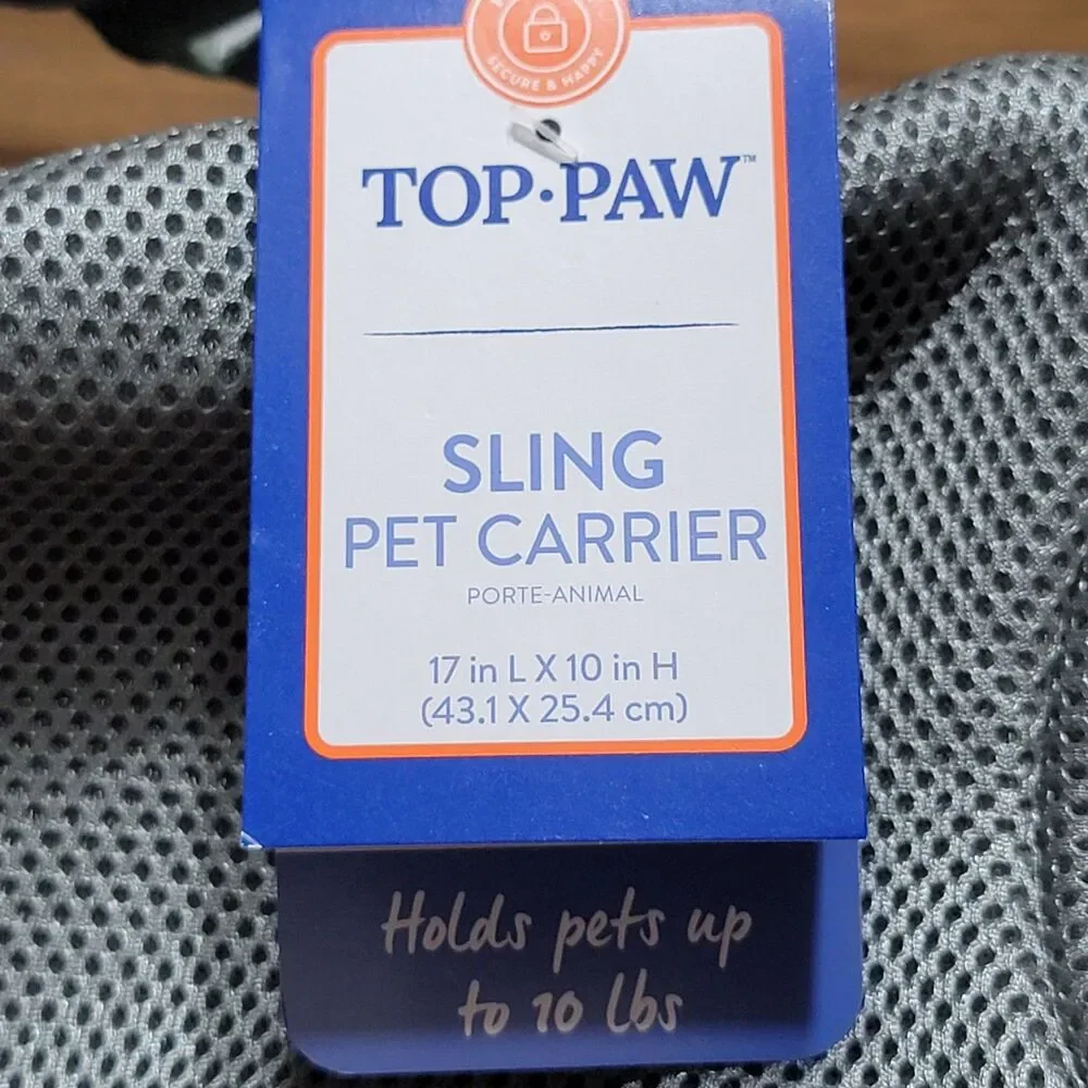 Top Paw Grey Sling Pet Carrier - NWT
